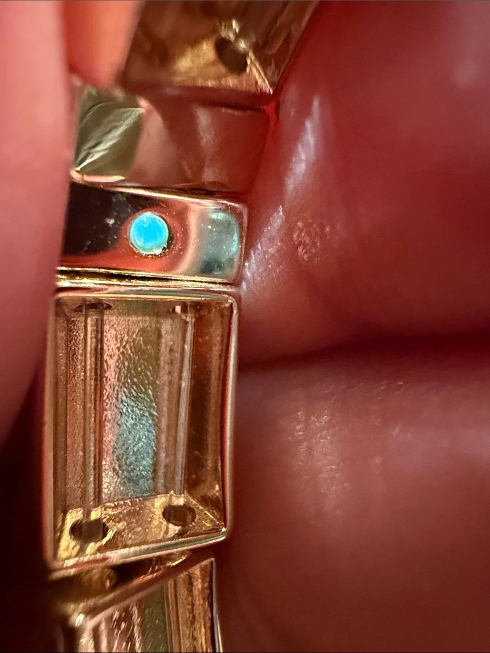 Roxanne Assoulin Gold Ribbed Cuff Bracelet with Crystal Stone NEW AUTHENTIC